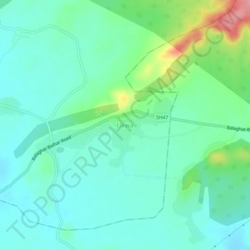 Mapa topográfico Ukwa, altitud, relieve