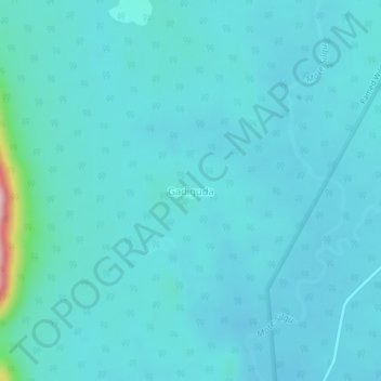 Mapa topográfico Gadiguda, altitud, relieve