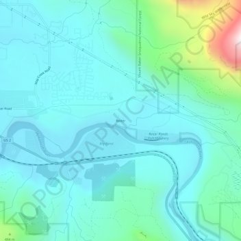 Mapa topográfico Reiter, altitud, relieve