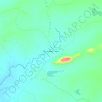 Mapa topográfico Kameshwarnagar, altitud, relieve