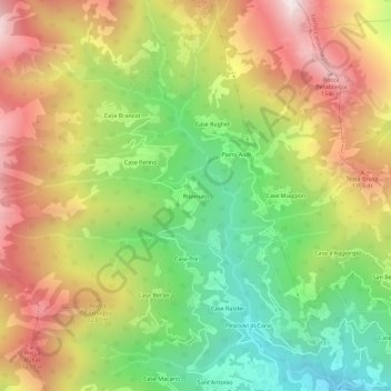 Mapa topográfico Ritornato, altitud, relieve