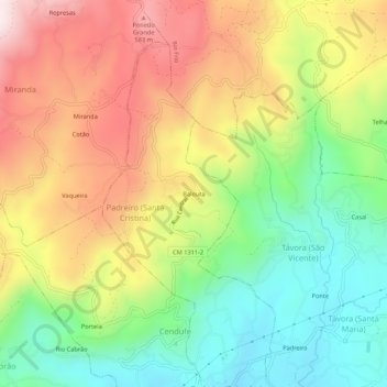 Mapa topográfico Balouta, altitud, relieve