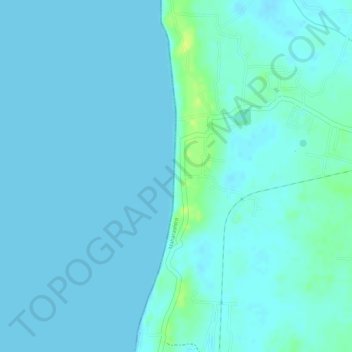 Mapa topográfico Kihim Beach, altitud, relieve