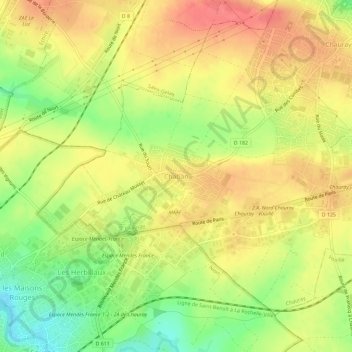 Mapa topográfico Chaban, altitud, relieve