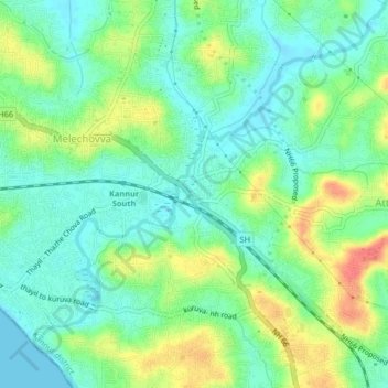 Mapa topográfico Chovva, altitud, relieve