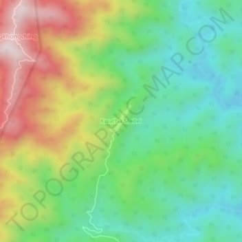 Mapa topográfico Kwatha Meitei, altitud, relieve