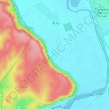 Mapa topográfico La Sopeña, altitud, relieve