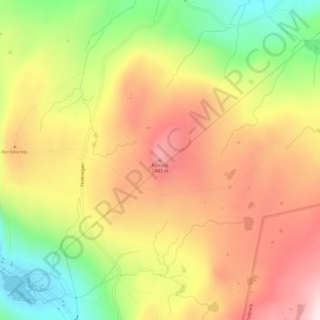 Mapa topográfico Kolnosi, altitud, relieve