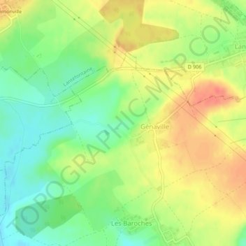Mapa topográfico Burotte, altitud, relieve