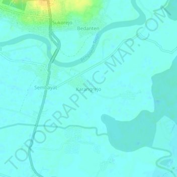 Mapa topográfico Karangrejo, altitud, relieve