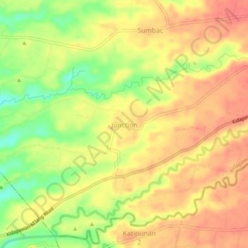 Mapa topográfico Junction, altitud, relieve