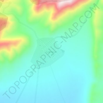 Mapa topográfico Sidi Djilali, altitud, relieve