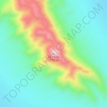 Mapa topográfico La Perla, altitud, relieve