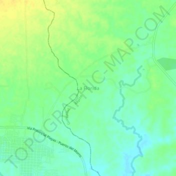 Mapa topográfico La Florida, altitud, relieve