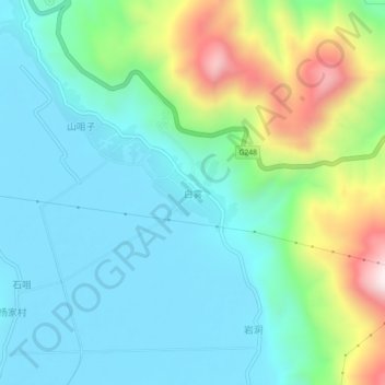 Mapa topográfico Baiwu, altitud, relieve