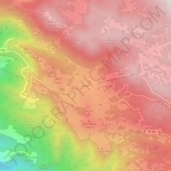Mapa topográfico Livata, altitud, relieve