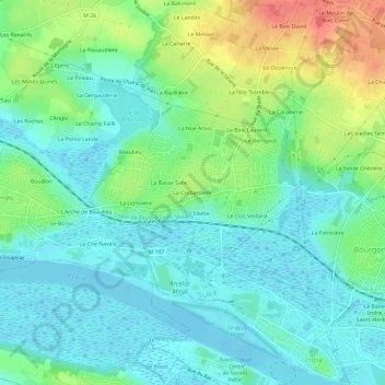Mapa topográfico La Corbardiere, altitud, relieve