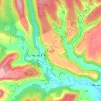 Mapa topográfico Broxa, altitud, relieve