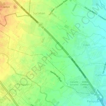 Mapa topográfico Acli, altitud, relieve