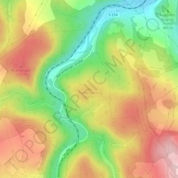 Mapa topográfico Hohenstein, altitud, relieve