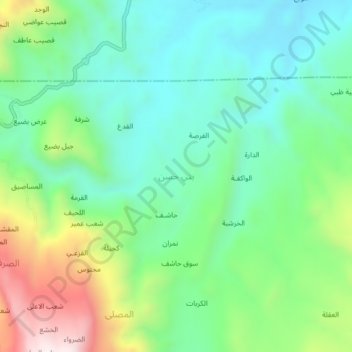 Mapa topográfico Bani Hasan, altitud, relieve