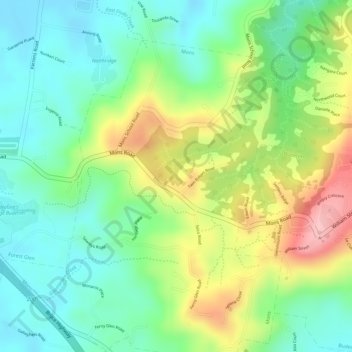 Mapa topográfico Mons, altitud, relieve