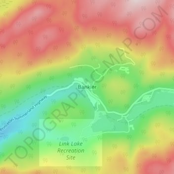 Mapa topográfico Bankeir, altitud, relieve