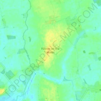 Mapa topográfico Foston on the Wolds, altitud, relieve