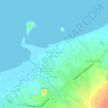Mapa topográfico Bonot-Santa Rosa, altitud, relieve
