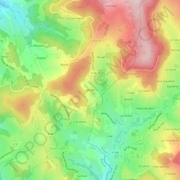 Mapa topográfico Verville, altitud, relieve