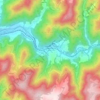 Mapa topográfico Halbmeil, altitud, relieve