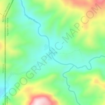 Mapa topográfico Sio-an, altitud, relieve
