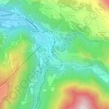 Mapa topográfico Rufat, altitud, relieve