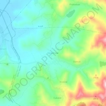 Mapa topográfico Donofrosë, altitud, relieve