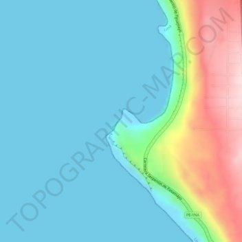 Mapa topográfico Punta Tomacalla, altitud, relieve