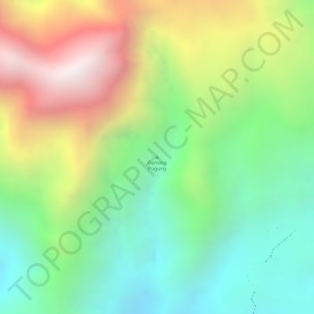 Mapa topográfico Gunung Pugung, altitud, relieve