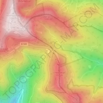 Mapa topográfico Seibelseckle, altitud, relieve