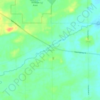 Mapa topográfico Otsego, altitud, relieve