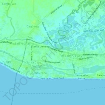 Mapa topográfico St. Pete Subdivision, altitud, relieve
