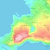Mapa topográfico Kounoupidiana, altitud, relieve