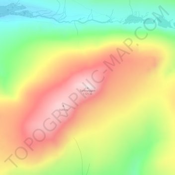 Mapa topográfico Simlepiggen, altitud, relieve