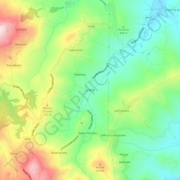 Mapa topográfico Le Mole, altitud, relieve
