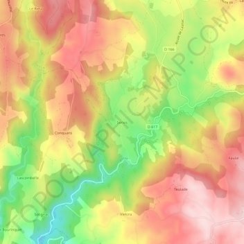 Mapa topográfico Series, altitud, relieve