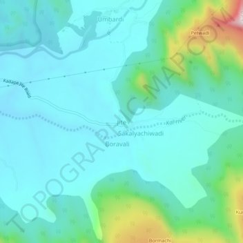 Mapa topográfico Jite, altitud, relieve
