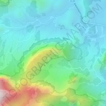 Mapa topográfico Pedra da Caveira, altitud, relieve
