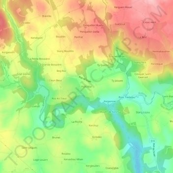 Mapa topográfico Park Mar, altitud, relieve