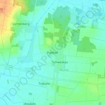 Mapa topográfico Puttball, altitud, relieve