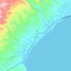 Mapa topográfico Bogo, altitud, relieve