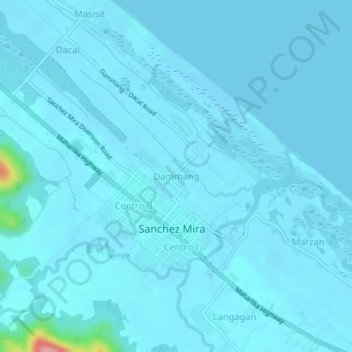 Mapa topográfico Dammang, altitud, relieve