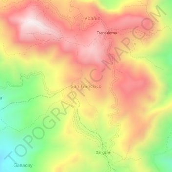 Mapa topográfico San Francisco, altitud, relieve